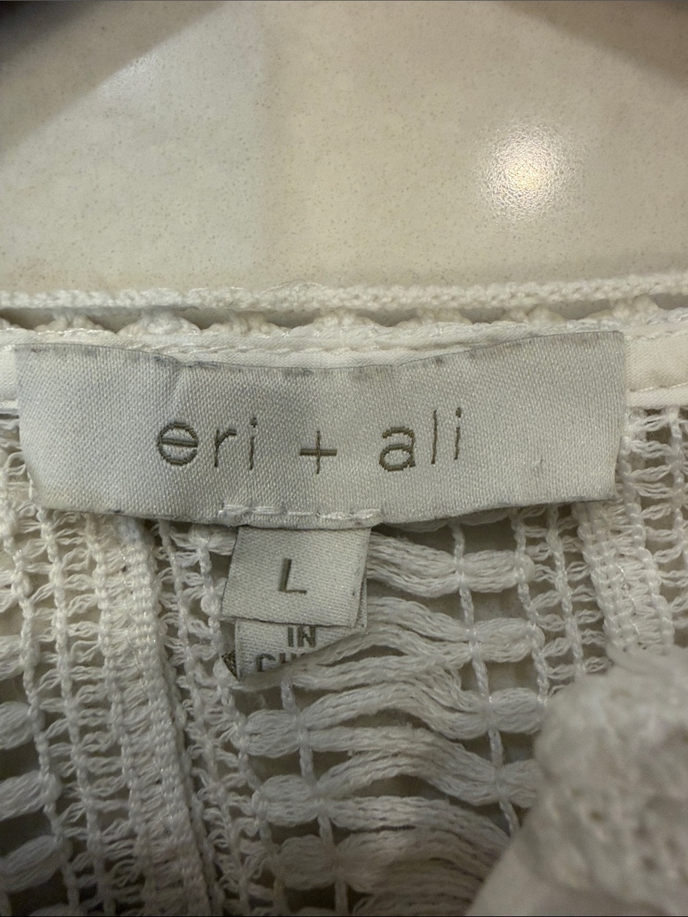Anthropologie Eri + Ali White Cotton Blouse Milla Size Large - Picture 6 of 10